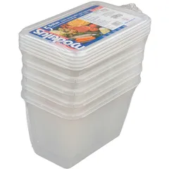 Gastronorm container (1/4) with lid[5pcs] polyethylene ,H=15,L=26.5,B=16.2cm transparent.