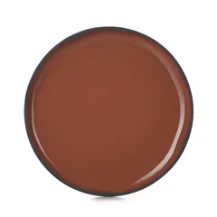 Plate “Karakter” with a high side  ceramics  D=150, H=15mm  red, brown.