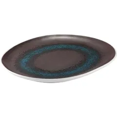 Тарелка «Эстиа» овальная фарфор ,H=25,L=300,B=260мм синий,коричнев.