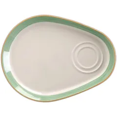 “Rio Green” buffet dish  porcelain , L=25.5, B=21 cm  white, green.