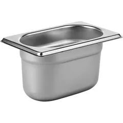 Gastronorm container (1/9)  stainless steel  1 l , H=10, L=17.6, B=10.8 cm  metal.