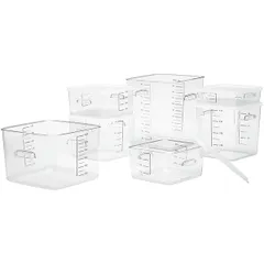 Container for products, graduated  plastic  3.8 l , H=12, L=21/22, B=21 cm  transparent.