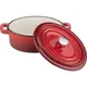 Кастрюля для запекания с крышкой чугун 250мл ,H=70,L=125,B=90мм красный,черный, изображение 2