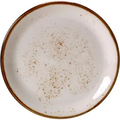 Plate “Kraft White” small  porcelain  D=25, H=2cm  white, brown.