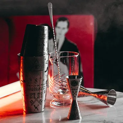 Джиггер «Афродита» 60/90 мл с рисунком сталь нерж. D=45,H=145мм серебрист., изображение 9