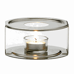 Комплект д/подогрева чайника сталь нерж.,стекло D=114,H=55,L=114мм прозр.,серебрян.