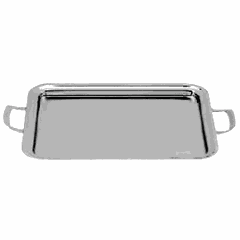 Rectangular tray with handles  stainless steel , L=65, B=50cm  silver.