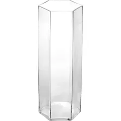 Ваза для цветов шестигранная стекло D=13,H=42см прозр., изображение 2