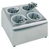 Подставка для столовых приборов + 4 емкости сталь нерж.,пластик D=10,H=20,L=26,B=30см