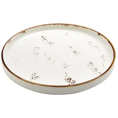 Тарелка «Элеганс» мелкая с бортом фарфор 400мл D=25см бежев.,коричнев.