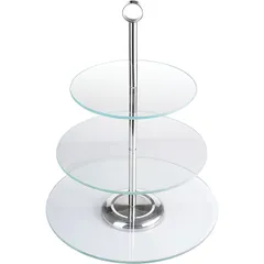 Этажерка 3 яруса 20х25х30см стекло,сталь нерж. ,H=42см