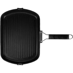 Сковорода-гриль прямоуг. «Проотель» алюм.литой,пластик ,H=4,L=34,B=24см черный, изображение 3