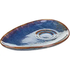 Блюдце «Ирис» треугольное фарфор ,H=26,L=200,B=133мм голуб., изображение 3