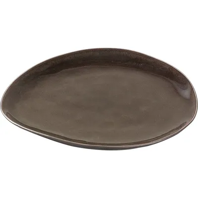 Тарелка «Пьюр» овальная керамика ,L=20,B=17см серый, Цвет: Серый, Длина (мм): 200, Ширина (мм): 170