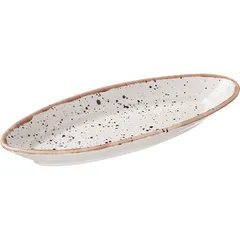 Блюдо «Пунто Бьянка» овальное фарфор ,L=28,B=11,5см белый,черный, изображение 2