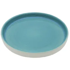 Dish “Azure white” deep  ceramics  D=200, H=25mm  turquoise.