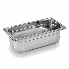 Gastronorm container (1/3)  stainless steel , H=15, L=32, B=18 cm  metal.