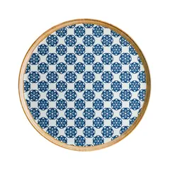 Блюдо для пиццы «Калиф Лотус» фарфор D=32см белый,синий