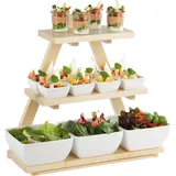 3-tier buffet shelf maple wood ,H=50,L=53,B=21cm st. tree