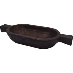 Small bowl with dark handles  oak , H=7, L=27, B=15cm