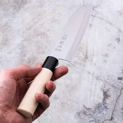 Нож кухонный «Киото» двусторонняя заточка сталь нерж.,дерево ,L=29,5/16,5см, изображение 6