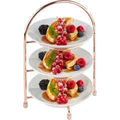 Этажерка 3 яруса для тарелок металл,хромирован. D=10,5/17,H=26,L=18,5,B=15,5см медный