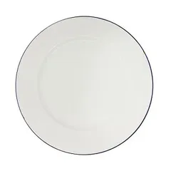 Тарелка 22,8 см, белая с синим кантом