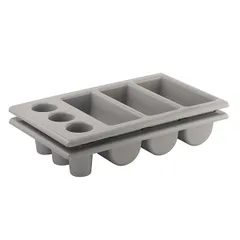 Органайзер для столовых приборов 3 отделения полипроп. ,H=10,L=54,B=33см серый, изображение 3