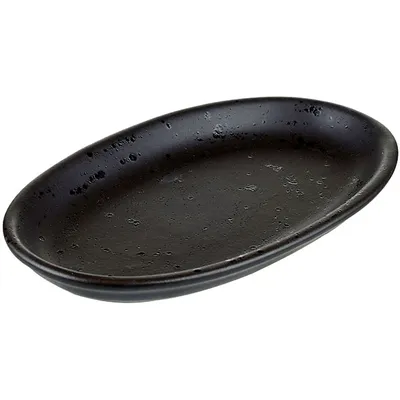 Тарелка «Оникс» овальная керамика ,H=1,L=26,B=15см черный, Длина (мм): 260, Ширина (мм): 150, изображение 3