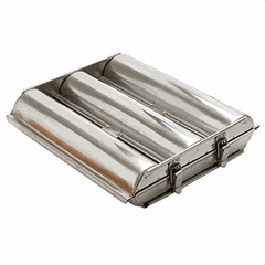 Bread baking pan (3 cells)  stainless steel  D=7, L=30cm