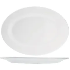 Dish “Kunstwerk” oval  porcelain ,H=3,L=41,B=26cm white