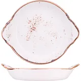 Форма для запекания «Крафт Вайт» фарфор 0,78л D=215,H=25,L=260,B=235мм белый,коричнев.