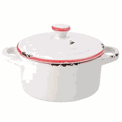 Кастрюля для запекания «Эйвбери ред» с крышкой керамика 250мл D=10см
