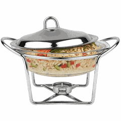 Мармит круглый со стеклянной емкостью стекло,сталь нерж. 2л D=23,H=21,L=33,B=26см прозр.,металлич.