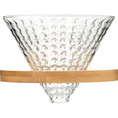 Воронка (пуровер) стекло,бамбук D=12см, изображение 3