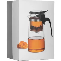 Чайник заварочный «Гунфу» с фильтром термост.стекло,поликарбонат 0,75л D=9,H=19,L=13см прозр., изображение 3