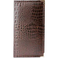 Folder for bills “Crocodile”  leatherette , L=22.5, B=12cm  dark brown.