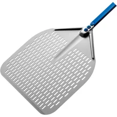Square perforated pizza shovel “Azzurra”  anodized aluminum , L=50/170, B=50cm