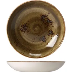 Salad bowl “Kraft”  porcelain  1 l  D=255, H=35mm  brown.