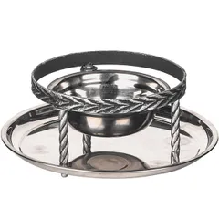 Набор для подачи саджа без крышки 2 предмета сталь нерж.,тефлон D=34,H=23см серебрист., изображение 2