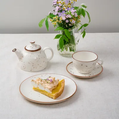 Блюдце «Париж» фарфор D=16см белый,коричнев., Диаметр (мм): 160, изображение 3