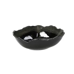 Тарелка глубокая «Риф Вертиго» фарфор ,H=7,L=23,B=20см черный