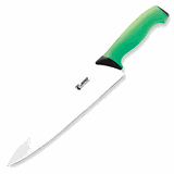 Нож поварской сталь,пластик ,L=25,B=2см зелен.,металлич.
