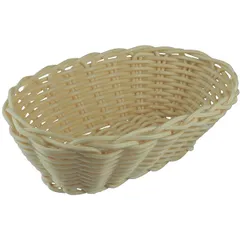 Oval wicker bread basket  polyrottan , H=65, L=200, B=140mm  beige.