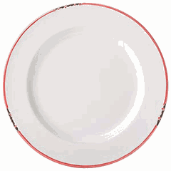 Plate “Avebury red” small ceramics D=26cm white,red