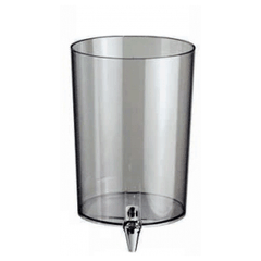 Flask with tap for Sunday dispensers  abs plastic, stainless steel  6 l  D=20, H=29 cm  clear.