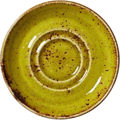 Блюдце «Крафт Эппл» фарфор D=110,H=13мм желто-зел.