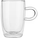 Mug for hot drinks “Prootel” double walls  thermal glass  300 ml  D=77, H=118, L=115mm  clear.