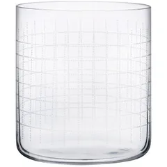 Old fashion "Finess Grid"  chrome glass  300 ml  D=75, H=82mm  clear.