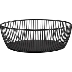 Oval basket for fruits, bread “Svart” metal ,H=8,L=24,B=19cm black